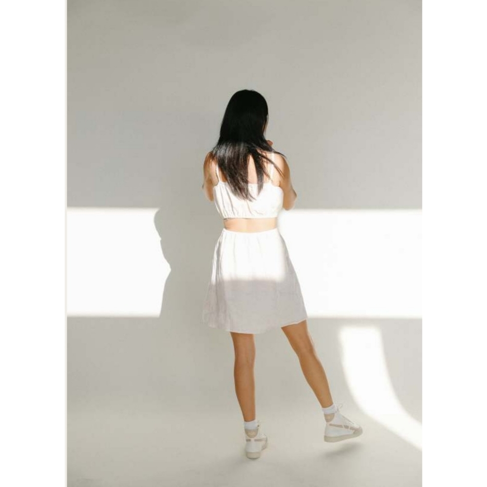 Faithfull the Brand | Zumi Cutout Mini Dress in Plain Shell Size 10 - Picture 2 of 12
